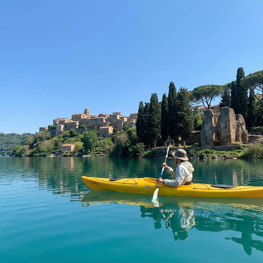 Kayak su un lago romano con istruttore